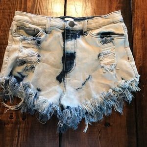 Bleached • Distressed • High Waist Shorts